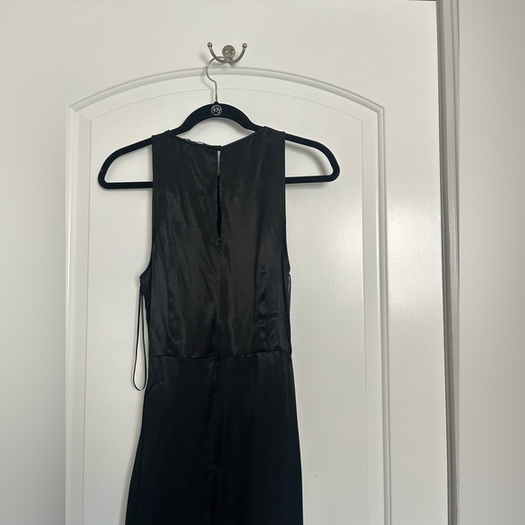 Zara Satin Cut Out Sleeveless Midi Dress in Black Size medium beachy dainty - Picture 4 of 9